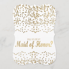 "Wil jij mijn bruidsmeisje zijn?" Faux Gold-Confet Kaart