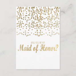"Wil jij mijn bruidsmeisje zijn?" Faux Gold-Confet Kaart