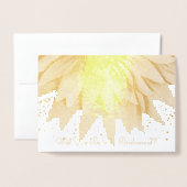 Wil jij mijn bruidsmeisje zonnebloem goudfolie zij folie kaarten (Voorkant met envelop)