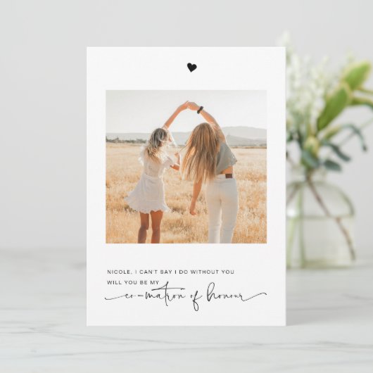 Wil jij mijn co-matron of Honor-fotokaart zijn? Kaart (Staand voorkant)