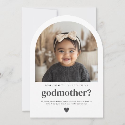 Wil jij mijn Godmother Arch fotovoorstel zijn? Kaart (Voorkant)