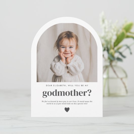 Wil jij mijn Godmother Arch fotovoorstel zijn? Kaart (Staand voorkant)