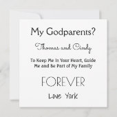 Wil jij mijn GodParents Baby & Stuffed Bunny zijn? Kaart (Achterkant)