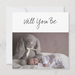 Wil jij mijn GodParents Baby & Stuffed Bunny zijn? Kaart