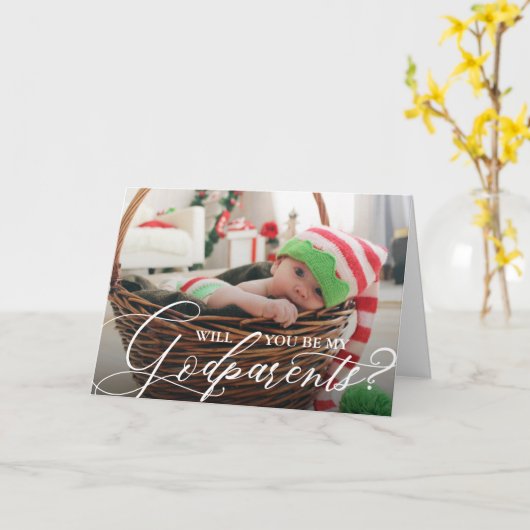 Wil jij mijn peetouders zijn Foto Kaart (Gele Bloem)