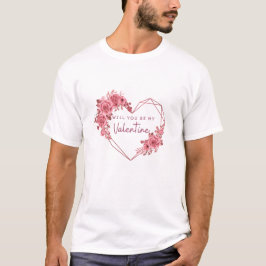 Wil jij mijn Valentijn zijn? Romantische harttypog T-shirt