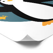 Wil Kawaii een grappige pinguïn spelen Poster (Hoek)