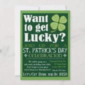 Wil Lucky krijgen - St. Patrick's Day Party Kaart (Voorkant)