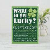 Wil Lucky krijgen - St. Patrick's Day Party Kaart (Staand voorkant)