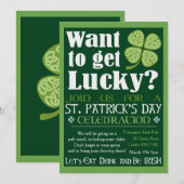 Wil Lucky krijgen - St. Patrick's Day Party Kaart (Voorkant / Achterkant)