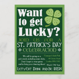 Wil Lucky krijgen - St. Patrick's Day Party Kaart