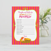 Wil mama's kleine pompoen. advieskaart (Staand voorkant)