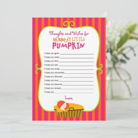 Wil mama's kleine pompoen. advieskaart (Staand voorkant)