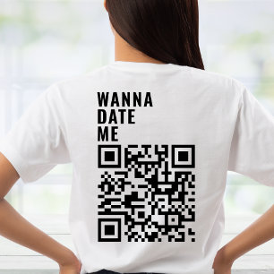 Wil me date aangepaste QR code scan me haar cadeau T-shirt