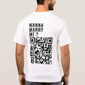 Wil met me trouwen aangepaste QR code scan me haar T-shirt (Achterkant)