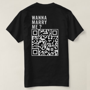 Wil met me trouwen aangepaste QR code scan me haar T-shirt