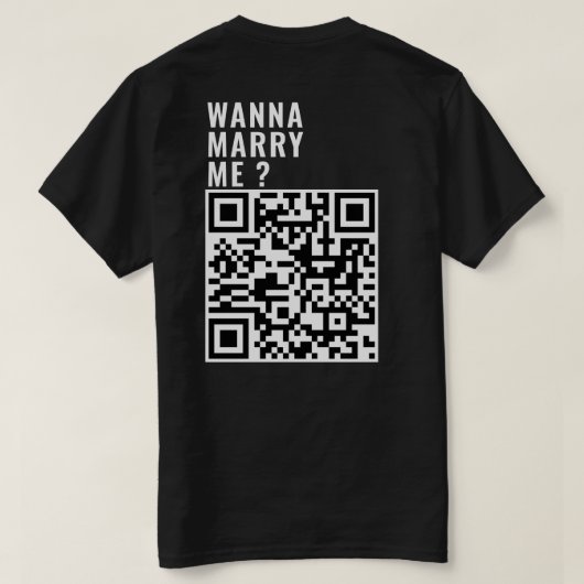 Wil met me trouwen aangepaste QR code scan me haar T-shirt (Design achterkant)