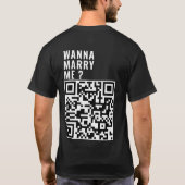 Wil met me trouwen aangepaste QR code scan me haar T-shirt (Achterkant)