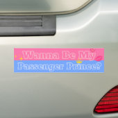 Wil Mijn Passagiersprins Zijn Bumpersticker (Op auto)