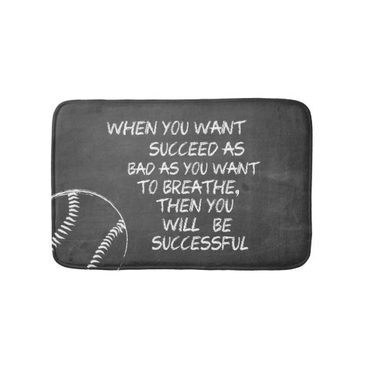 Wil Motivatie met Baseball slagen Badmat (Voorkant)