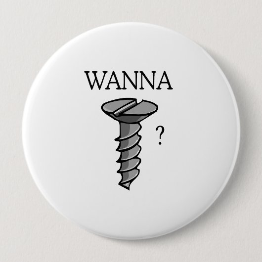 Wil neuken ronde button 4,0 cm (Voorkant)