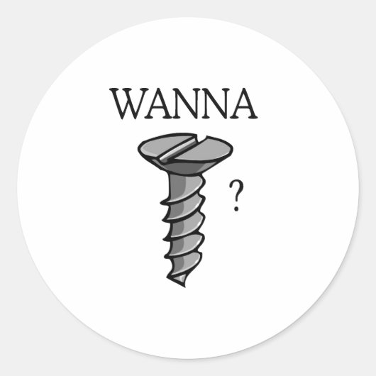 Wil neuken ronde sticker (Voorkant)