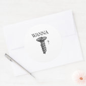 Wil neuken ronde sticker (Envelop)
