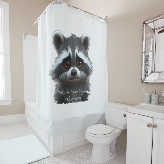 Wil niet werken Raccoon Animal Douchegordijn (In situ)