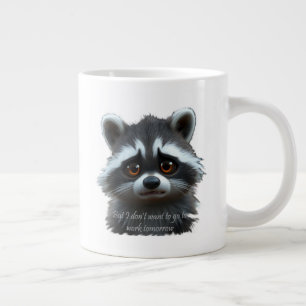 Wil niet werken Raccoon Animal Grote Koffiekop