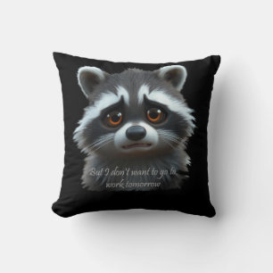 Wil niet werken Raccoon Animal Kussen