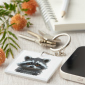 Wil niet werken Raccoon Animal Sleutelhanger (Voorkant Rechts)