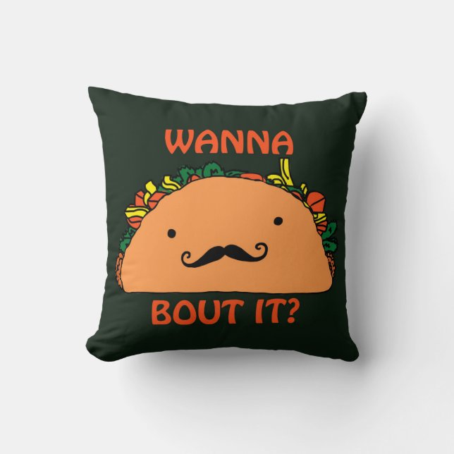 Wil Taco over het Pillow Humor Food Kussen (Voorkant)