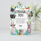 Wil Verjaardag Safari Dieren Bedankkaart (Staand voorkant)