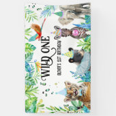 Wil Verjaardag Safari Dieren Spandoek (Verticaal)