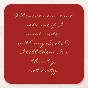 Wil water met mijn Scotch... - Funny Drink Onderze Kartonnen Onderzetters