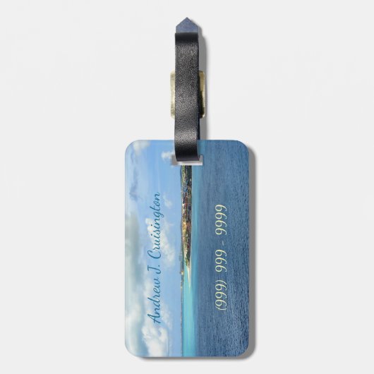 Wil wereldhavens zien kruipen gepersonaliseerd bagagelabel (Achterkant verticaal)