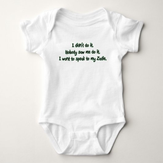 Wil Zadie spreken Romper (Voorkant)