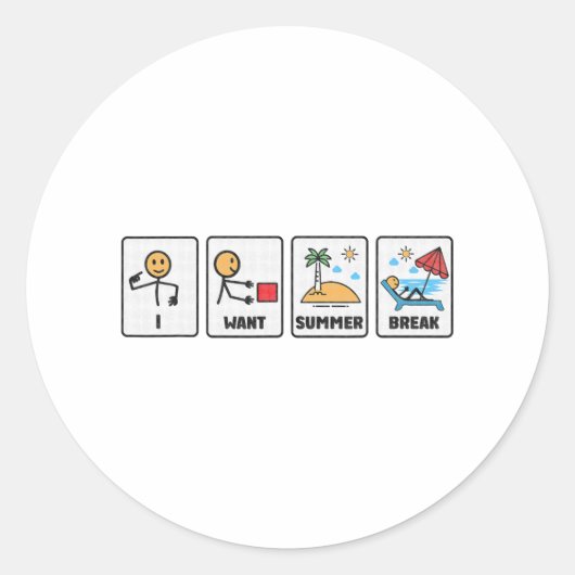 Wil zomervakantie leraar laatste dag van school 3 ronde sticker (Voorkant)