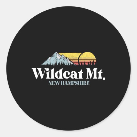 Wilat Mountain, New Hampshire, Ski Slopes Snowboar Ronde Sticker (Voorkant)
