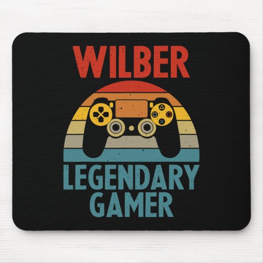 Wilber Cadeau Naam Gepersonaliseerd Grappig Gamen  Muismat (Voorkant)