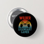 Wilber Geschenk Naam Persoonlijk Grappig Gamen Gee Ronde Button 5,7 Cm (Voorkant /achterkant)