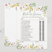 Wilbloemen Bride of Groom-spel volledig bewerkbare Kaart (Voorkant / Achterkant)