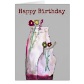 Wilbloemen van waterverf in vaas (Voorkant)