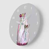 Wilbloemen van waterverf in vaas grote klok (Hoek)