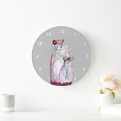 Wilbloemen van waterverf in vaas grote klok (Huis)