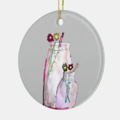 Wilbloemen van waterverf in vaas keramisch ornament (Links)