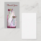 Wilbloemen van waterverf in vaas notitiekaartje (Voorkant / Achterkant)