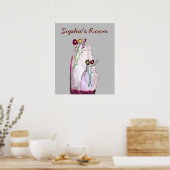 Wilbloemen van waterverf in vaas poster (Keuken)