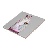 Wilbloemen van waterverf in vaas tegeltje (Zijkant)