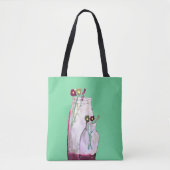 Wilbloemen van waterverf in vaas tote bag (Voorkant)